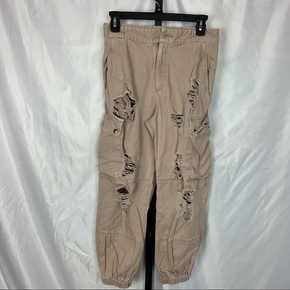 Carmar Heavily Distressed Cargo Jogger Pants, size 8